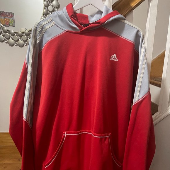 adidas Other - Adidas Hoodie Red. Gray, And White. Men's XL